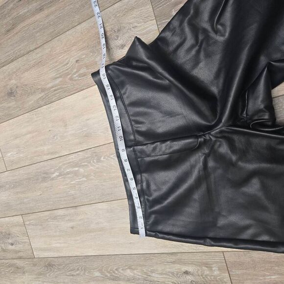 Bagatelle faux leather black pants women's high waisted warm fall style size med - Picture 7 of 9